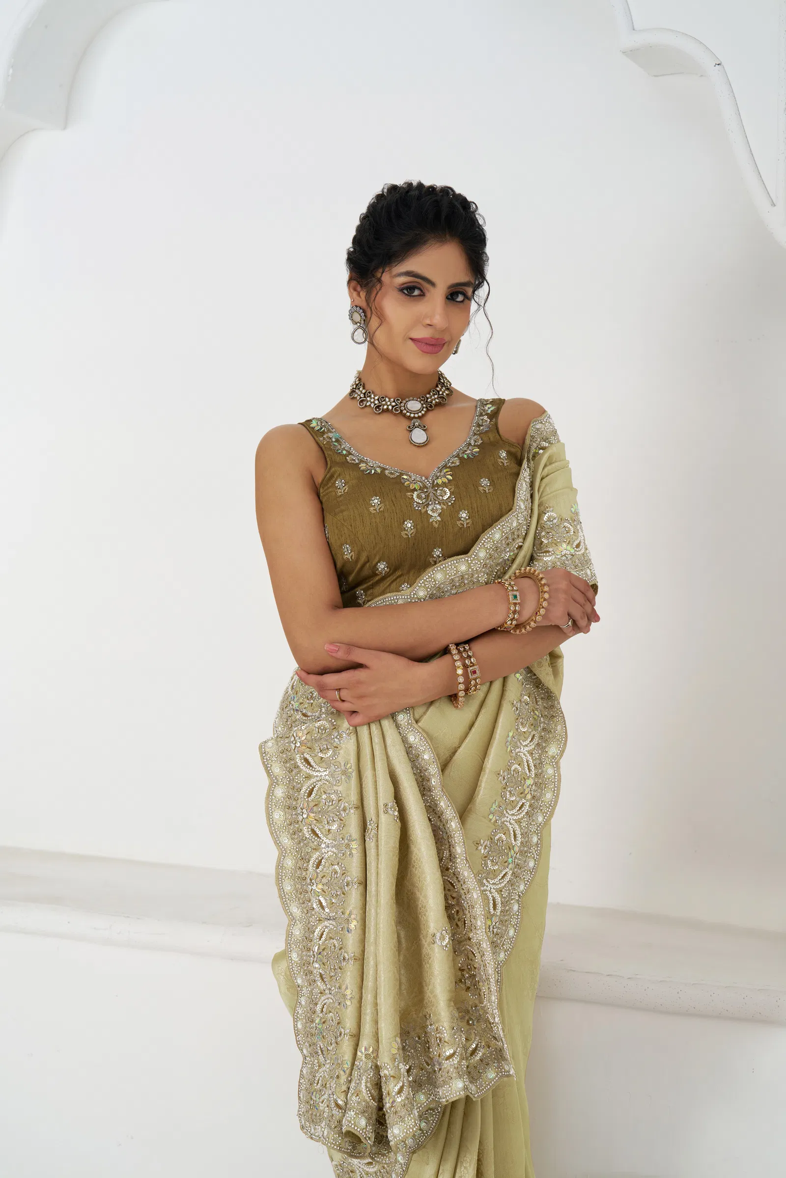 Kf 101 Chiku Pure Dola Viscouse Silk Saree Wholesale In India
